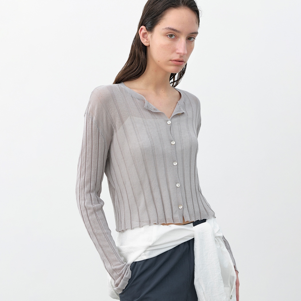 (CD-2201)ESSENTIAL HENNE CROP CARDIGAN