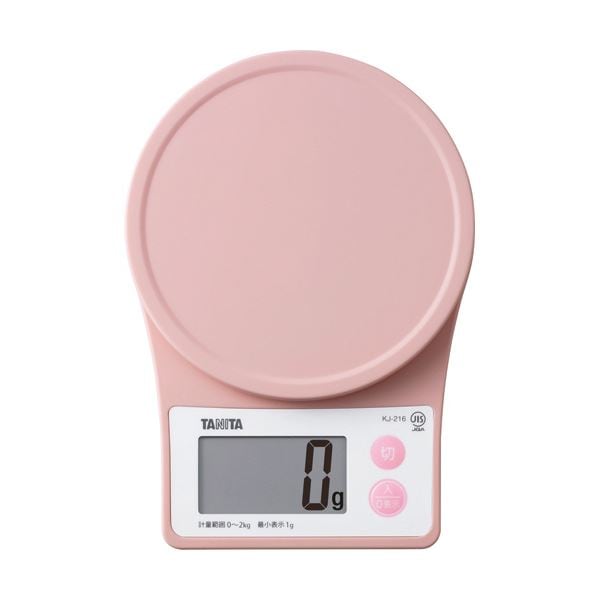 （まとめ）タニタ デジタルクッキングスケールピンク KJ-216-PK 1台[x2セット]