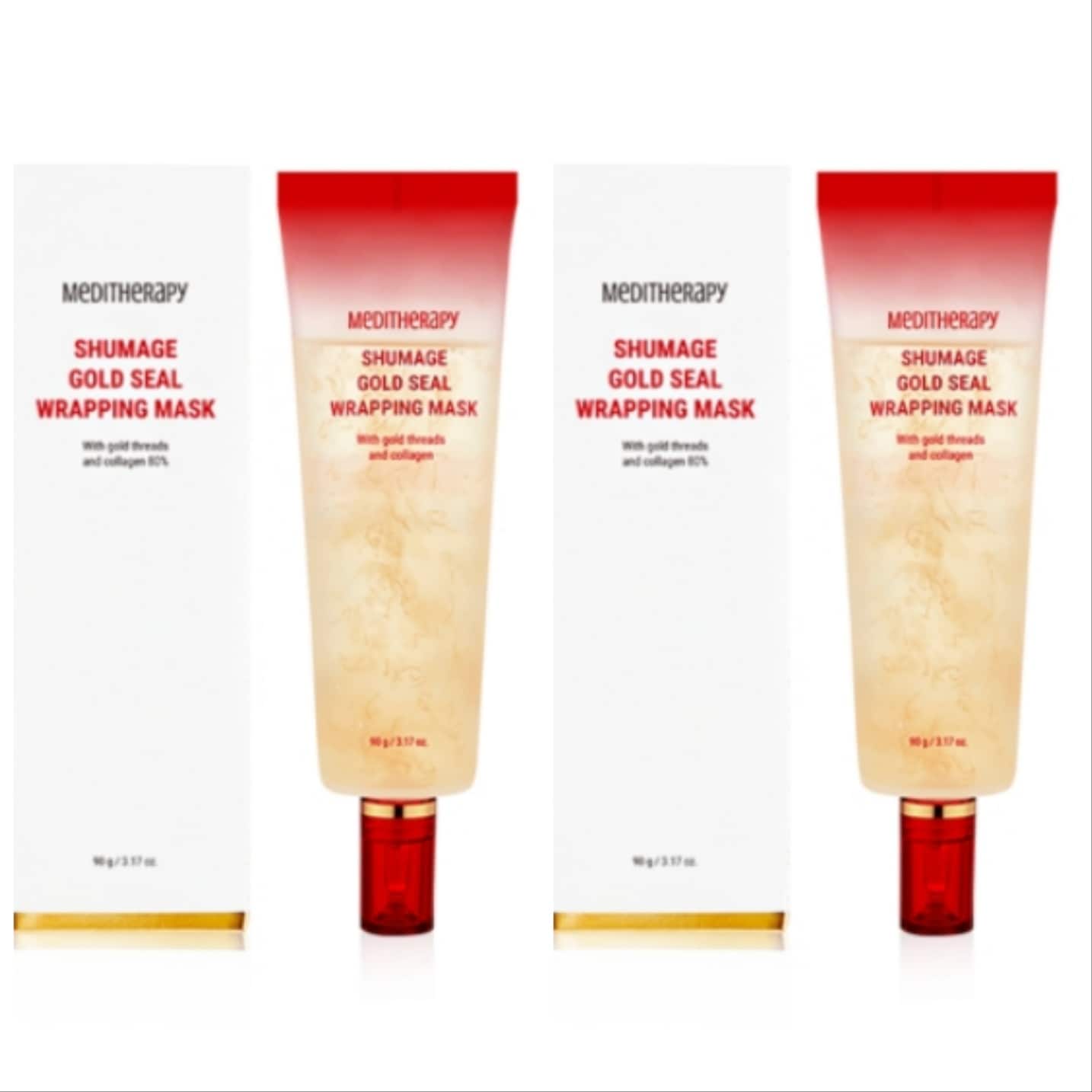 シューマジゴールド糸ラッピングマスク90g 1+1　ナイトパック 睡眠パック コラーゲン ラッピングマスク リフトアップ 弾力 ハリツヤ 韓国コスメ Kビューティー