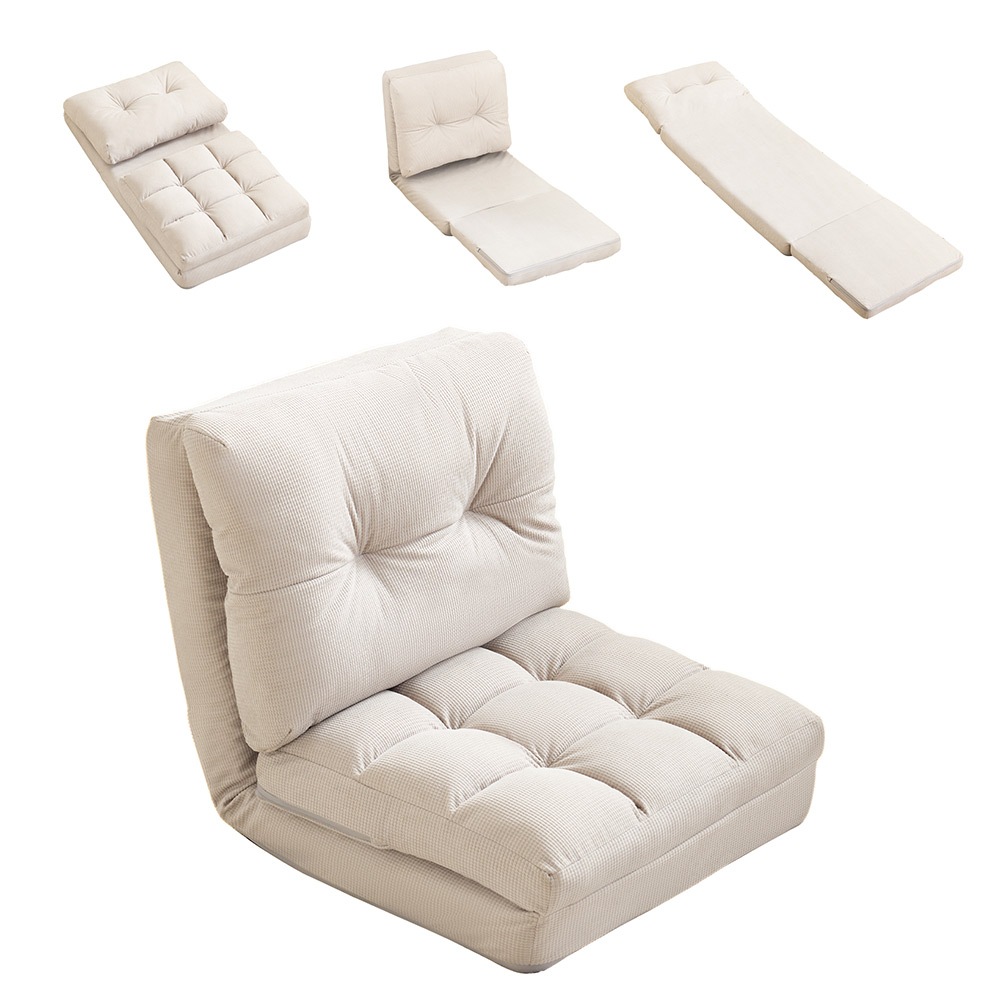 座椅子 ソファー ソファーベッド 15段調整可能 2WAY 1人掛け　 シンプル 折りたたみ フロアソファー 寝る 座る 可愛い外観 実用性 コンパクト　ふわふわ 　一人暮らし　幅最大178　コンパ