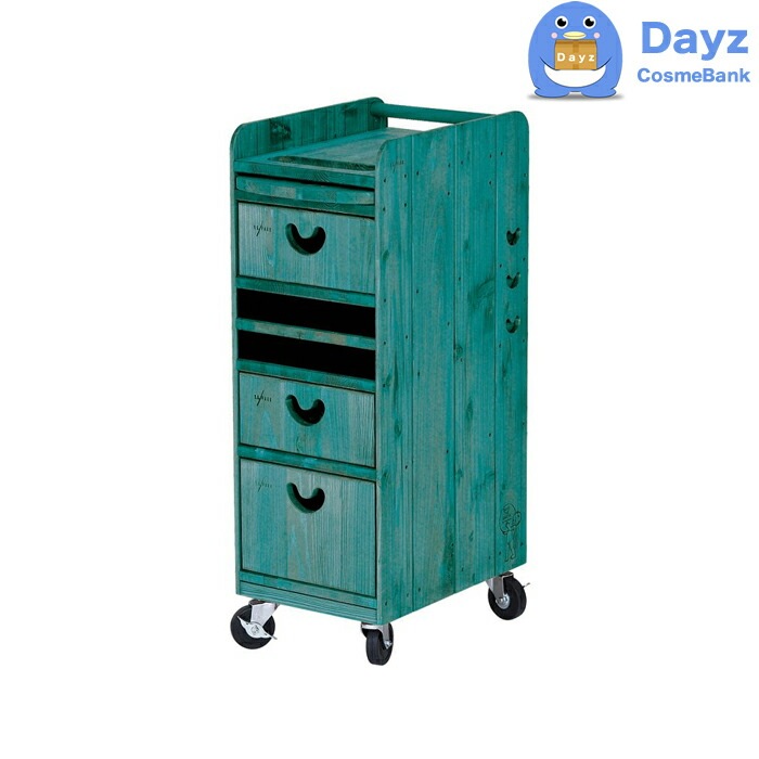 ワイエスパーク F-11 ブルー　　YSパーク ナチュラルウッドワゴン　YS PARK サロン ワゴン　　キャンセル返品不可商品