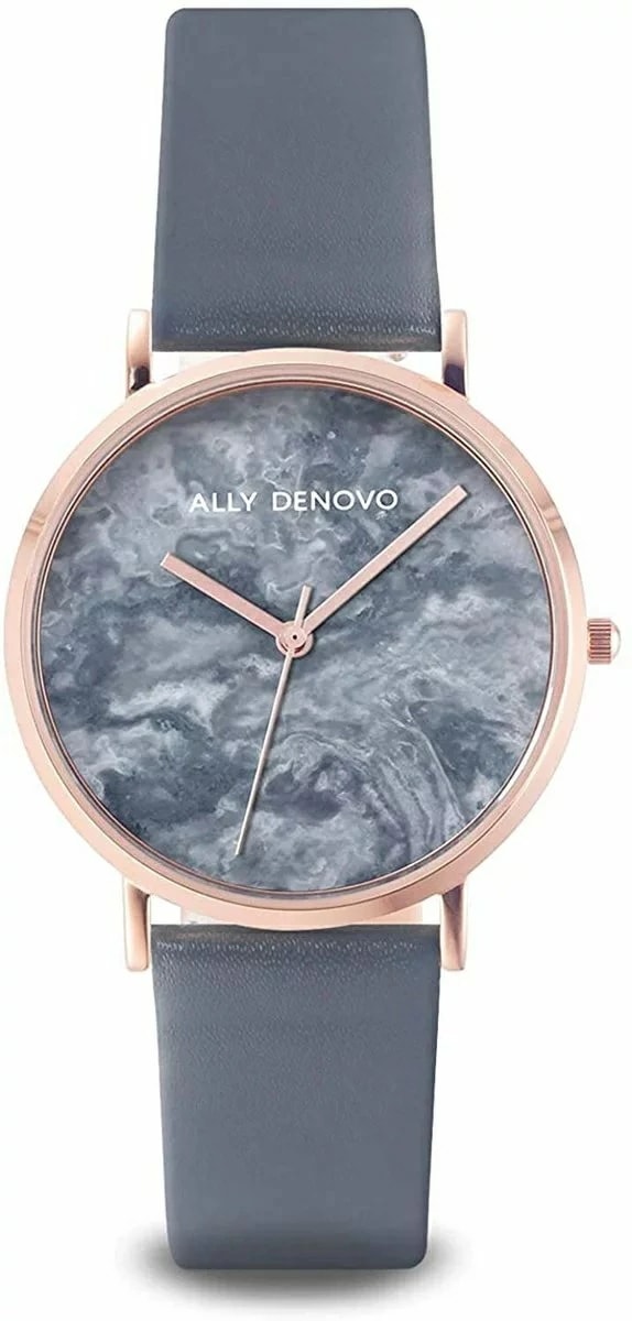 【ALLY DENOVO】Carrara Marble 36mm ローズゴールド/グレー 腕時計 レディース 大理石 AF5005-11