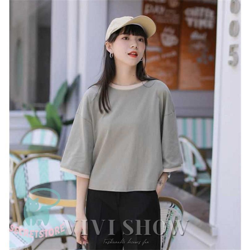 レディース ７分袖 トップス シンプル カジュアル クルーネック おしゃれ 着やすい