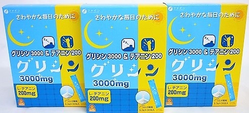 ［3個セット］　グリシン　3000mg　L-テアニン　200mg　3.3g　30包入り　３個
