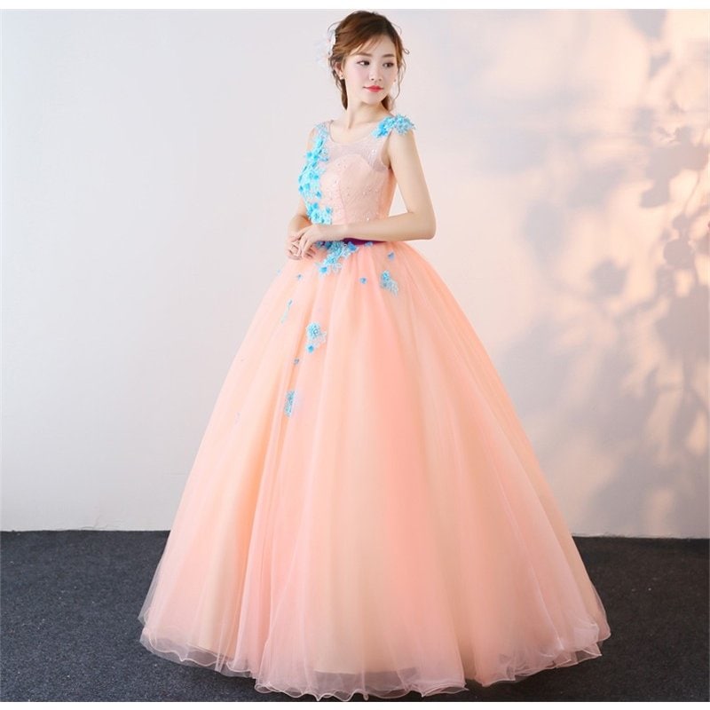 カラードレス 演奏会用ロングドレス 二次会ドレス 舞台 ステージ衣装 パーティドレス オレンジ