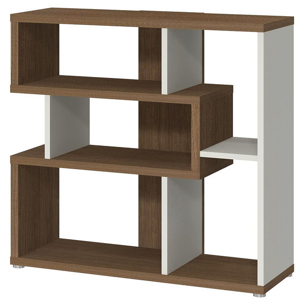 大洋 リエール LI 8580R WB&WH ウォールナットブラウン×ホワイト デザインシェルフ (幅80cm×奥行30.1cm×高さ84.7cm) メーカー直送