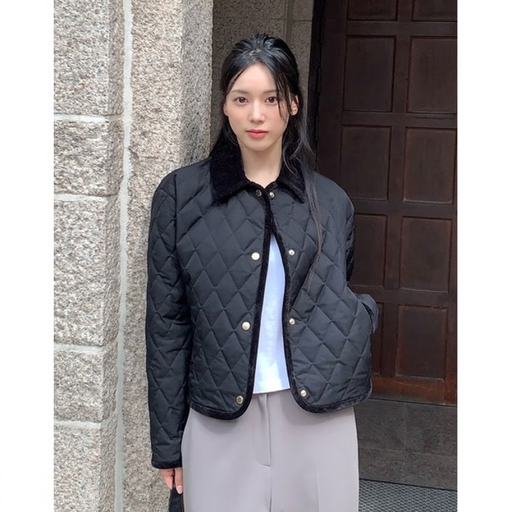 [ヘッジスレディース] 24FW キルトジャンパーブラック HSJU4D774BK