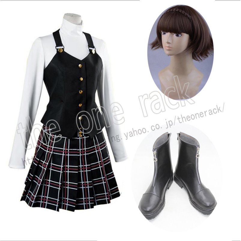 ペルソナ5 風 新島 真 にいじま まこと コスプレ衣装 ウィッグ cosplay コスチューム イ