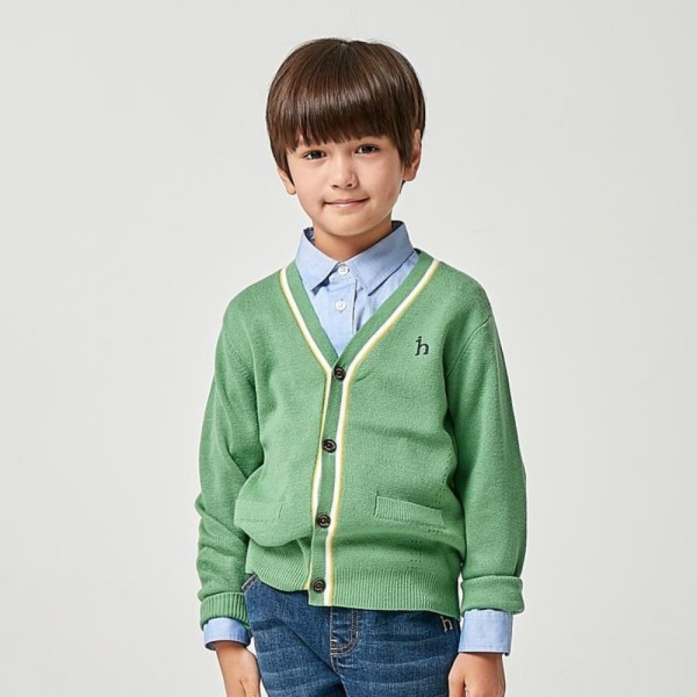 ヘジスキッズ イージーケアカーディガン HTS11KC01M GN