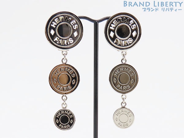 激レア美品エルメスセリエ3連スイングイヤリングシルバーメタル