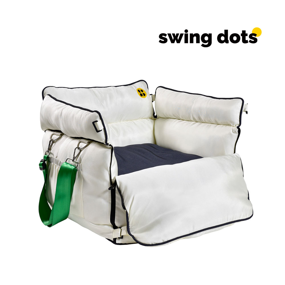 [SWINGDOTS] スウィングドッツのホームカーシート(CREAM) PET CAR SEAT お出かけ安全車に固定ペット