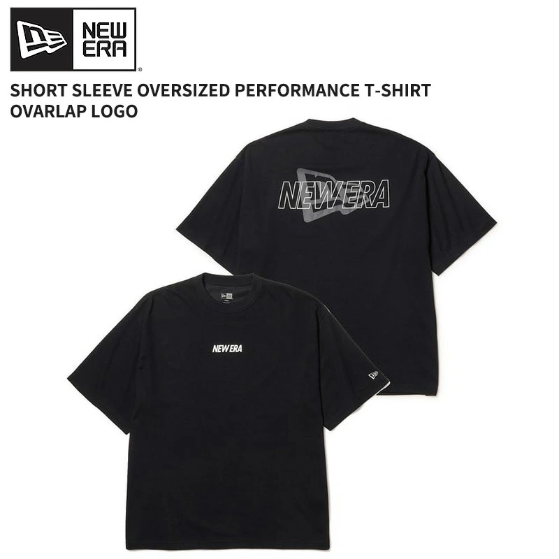 ニューエラ メンズ 速乾Tシャツ NEW ERA 半袖 オーバーサイズド パフォーマンス Tシャツ Ovarlap Logo 黒 14410157