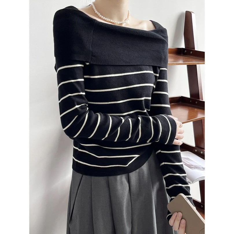 クーポン ニット レディース セーター 長袖 プルオーバー トップス オフショルダー ファッション ニットセーター 肩出し 可愛い 秋 冬 ケーブル編み かわい ゆる ドロップショルダー 体型カバー