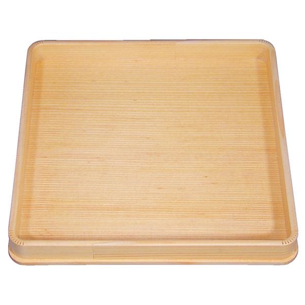 尺1 角ヘギ目盆/トレー (クリヤー仕上げ 木) 334mm×334mm×32mm 木製 日本製 (和食 レストラン 居酒屋 店舗 お店)
