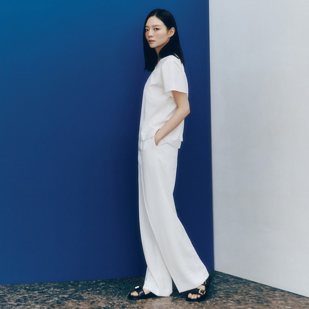 (Shes Miss) ワンタックバックバンディングワイドパンツ_SWWSLO21040