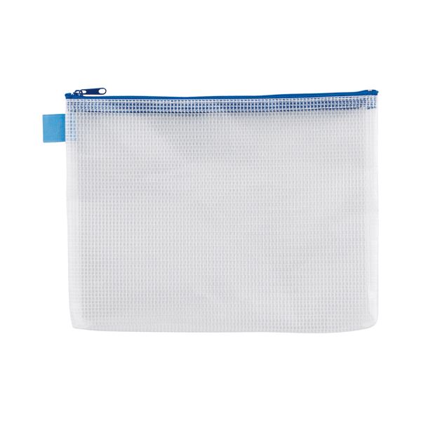 (まとめ) TANOSEE メッシュケース B5 タテ225×ヨコ285mm 青 1枚 (×30セット)