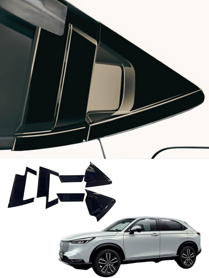 ホンダ ヴェゼル リア ドアハンドルカバー 新型 アクセサリー 新型ヴェゼル ドアプロテクター RV系 2024年式も対応(ピアノブラック, サイドバイザーあり型)