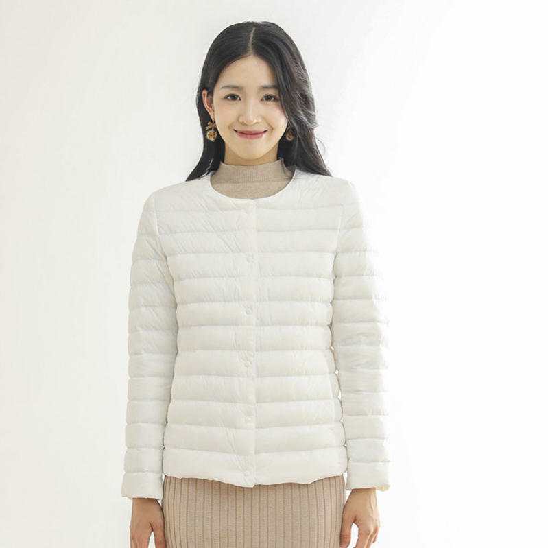 ダウンジャケット レディース ノーカラー ライトダウン ウルトラライト インナージャケット 暖かい 防寒 クルーとVネックを自在に切り替える 大きいサイズ 防寒着 春秋冬 女性 ウルトラライト Oce