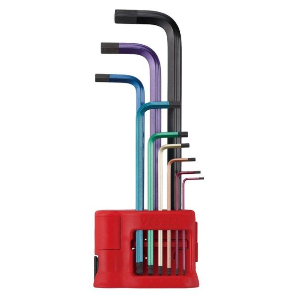 ベッセル レインボールL型レンチ9本組 8909BP 作業工具 ドライバー 六角棒レンチ