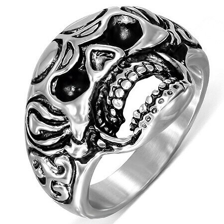ヘイトスカルステンレスリング（RMT232）指輪 18号 髑髏 ドクロ かっこいい 不気味 ゾンビ 怪物 サージカルステンレス316L 男性 女性 プレゼント アクセサリー r0657xxxxxxxx
