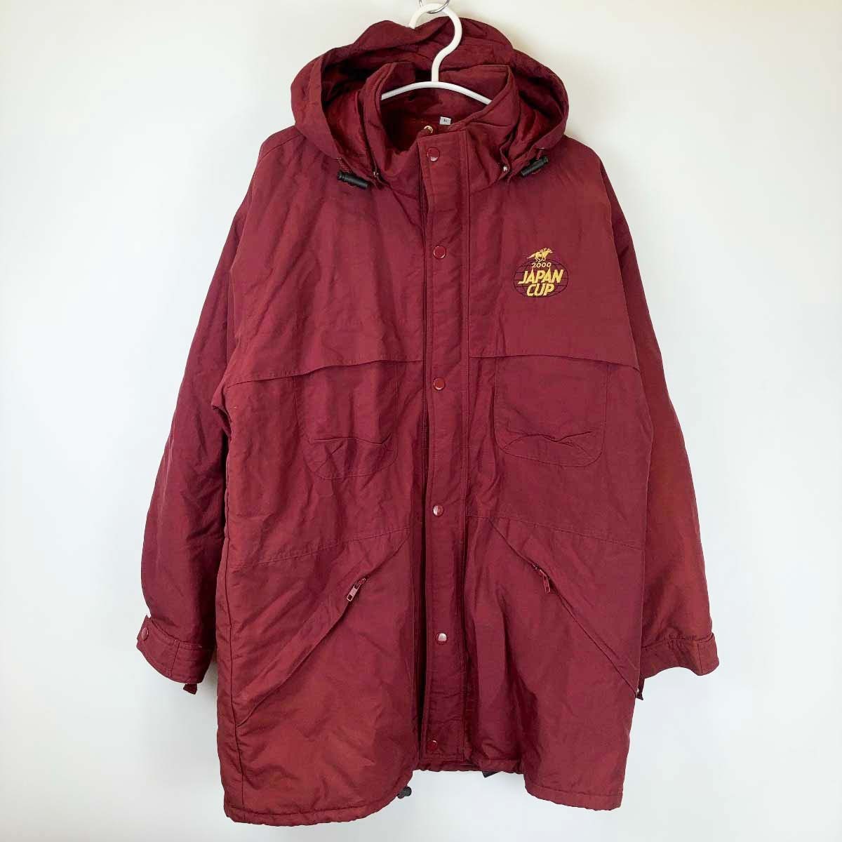 【中古】2000年 ジャパンカップ フード付きジャケット ロゴ入り 勝ち馬テイエムオペラオー L ワインレッド 競馬 JRA 非売品