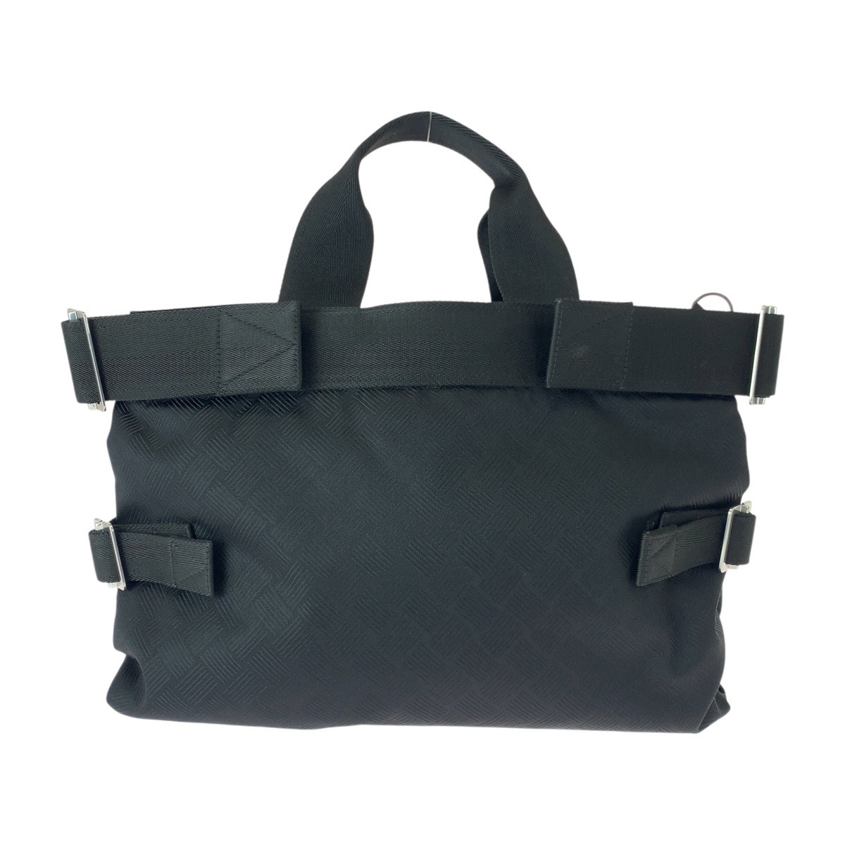 美品 ブラック 黒 シルバー金具 ナイロン P02003797D トートバッグ ビジネスバッグ メンズ 601137