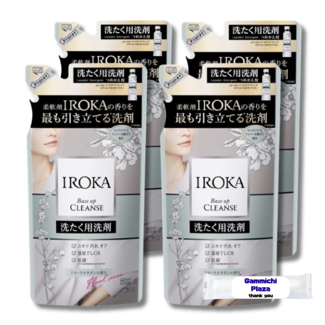 【まとめ買い】フレアフレグランス IROKA イロカ べースアップクレンズ 詰替用 500g×4個+Gammichi Plazaオリジナルカード