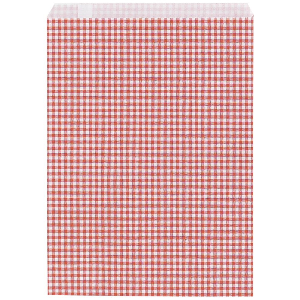 （まとめ買い）ササガワ ギフトバッグ 平袋（紙袋） ギンガム あか 215x290mm 200枚入 50-1700 [x3]