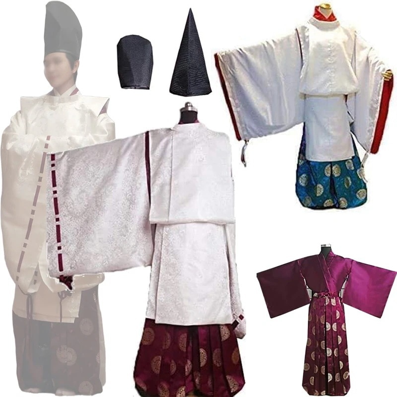 陰陽師 コスプレ 衣装 帽子付き 正統狩衣 コスプレ 狩衣 和服 かりぎぬ 平安時代 サテン製 風 なりきり パーティー イベント仮装 ステージ 舞台演出服 ハロウィン イベント 学園祭