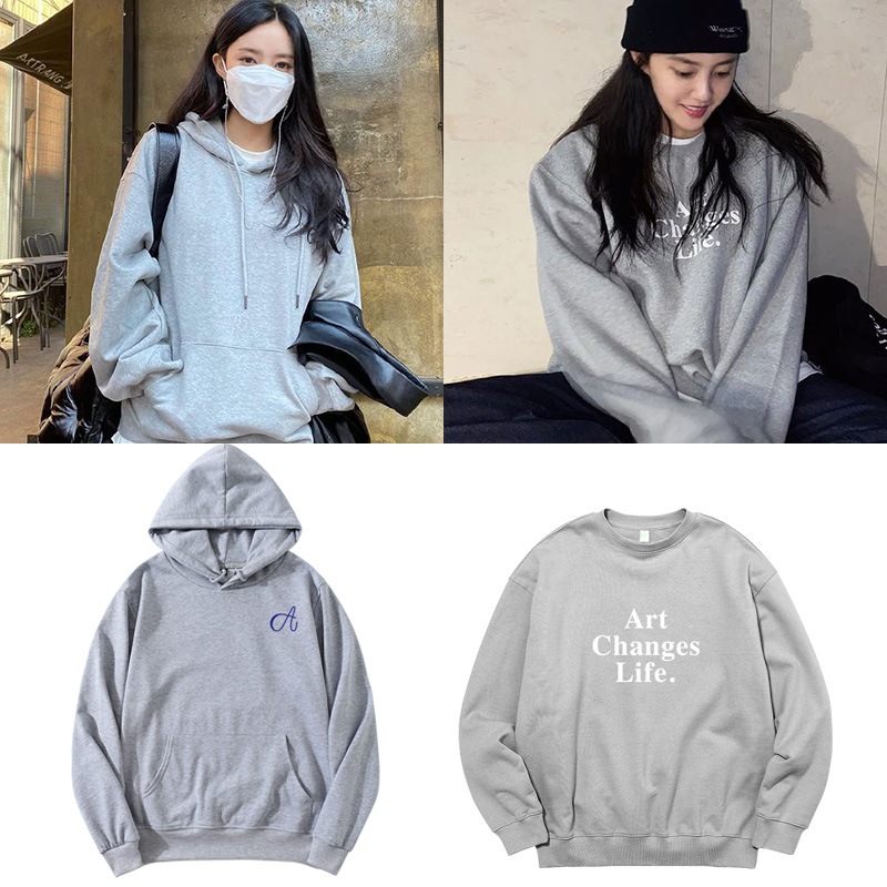 T-ara パクヒョミン服スウェットシャツプルオーバーパーカープラスベルベットの薄い秋冬プリントジャケット男性と女性用