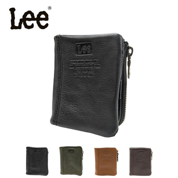 【Lee】320-2111 コンパクト札入れ 折り財布 二つ折り財布 本革 レザー ブラック シンプル 無地 コンパクト 使いやすい 普段使い ユニセックス プレゼント