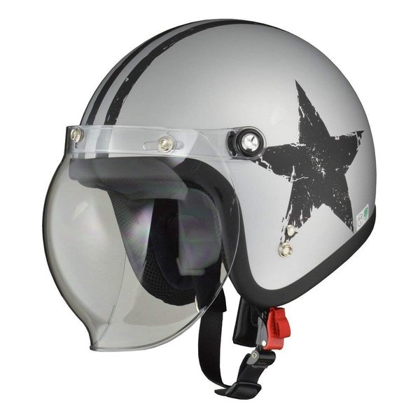 バイク用ジェットヘルメット MOUSSE ムース スターシルバー フリー 57-60cm未満 スモールジェットMOUSSESTS