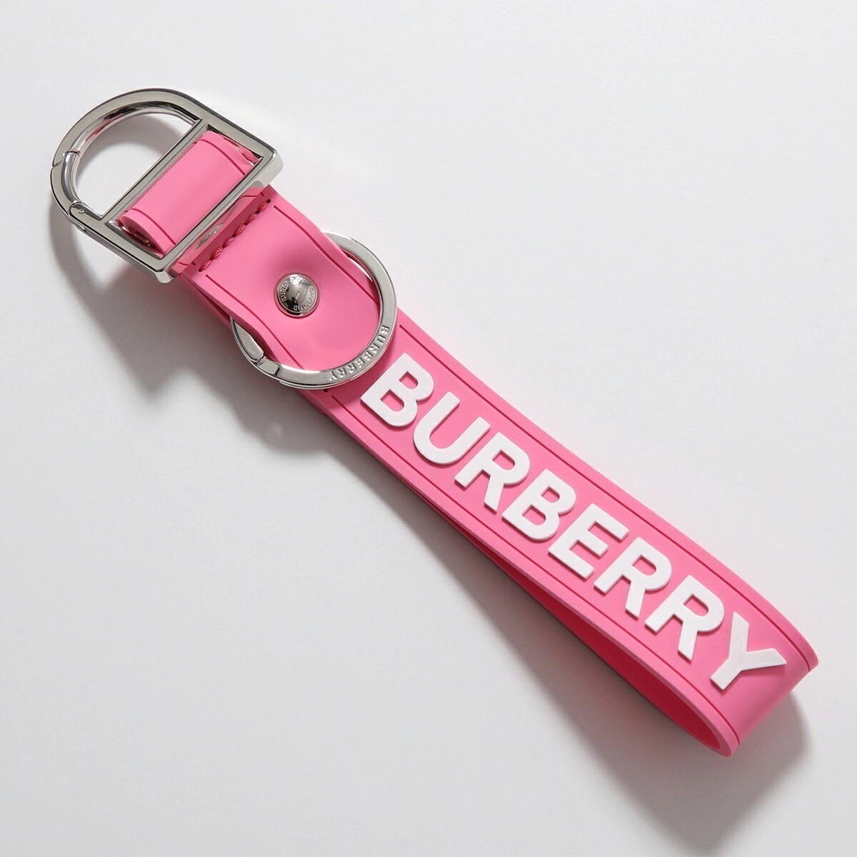 BURBERRY バーバリー キーリング LOGO KEY CHAIN 8071076 A8407 レディース キーホルダー ロゴ キーチャーム ストラップ アクセサリー BUBBLEGUM-PINK