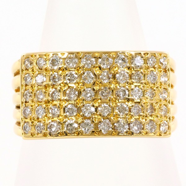 K18 18金 YG リング 11号 ダイヤ 0.70 カード鑑別書 中古