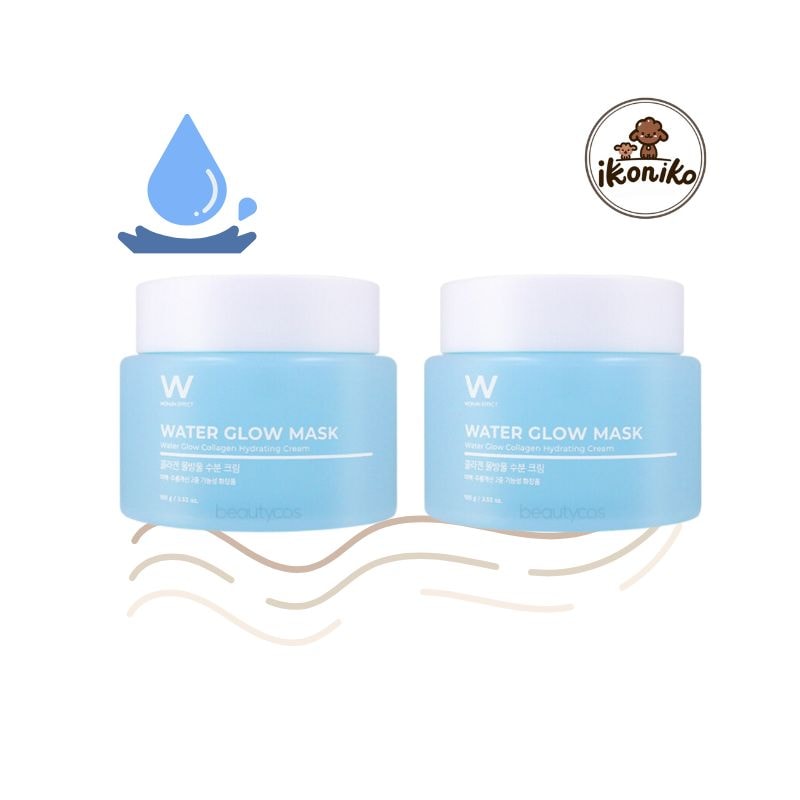 [1+1] ウォーター グロー マスク 100ml + 100ml / 水玉 水分クリーム / 熱感減少 / 肌刺激 鎮静 / オイル フリー