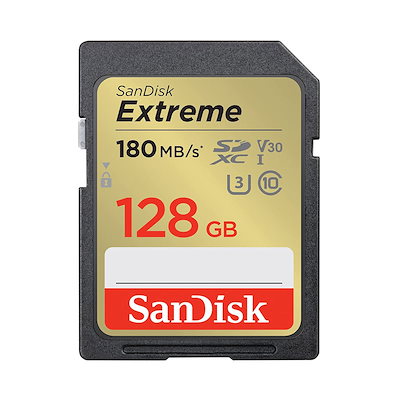 SDXCカード 128GB Extreme UHS-I U3 V30 R:180MB/s W:90MB/s 4K Ultra H...のサムネイル