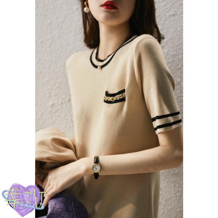 ニットセットアップ レディース 40代 秋冬 長袖 ニットカーディガン 半袖ニットスカート ボーダー配色 セーターセットアップ オシャレワンピース 着痩せ 上品