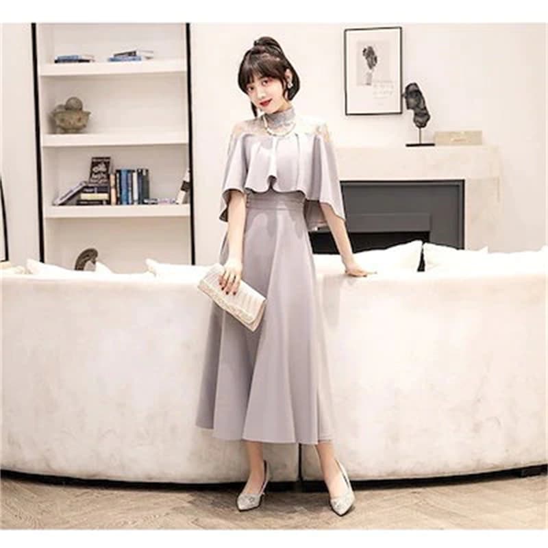 ドレス 結婚式 お呼ばれ パーディー ミモレ丈 パーティードレス レースドレス ワンピース おしゃれ フォーマル 二次会 パーティー お呼ばれ 演奏会 成人式