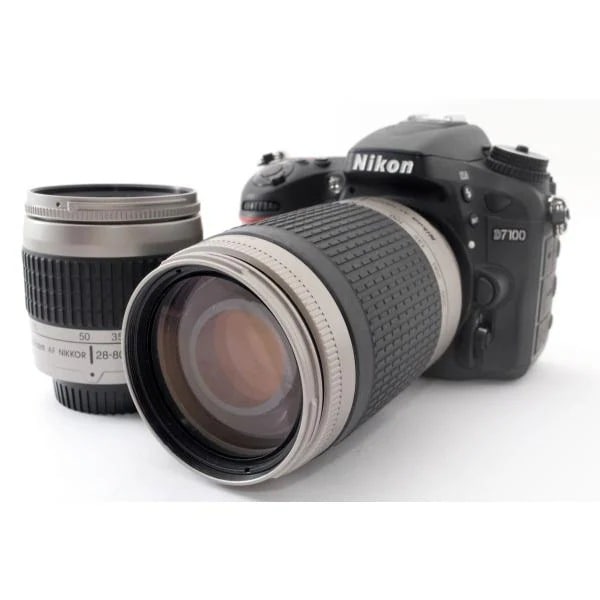 【中古】ニコン Nikon D7100 標準&超望遠ダブルズームセット 美品 SDカードストラップ付き