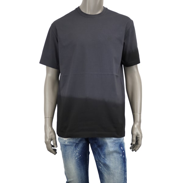 Y-3 ワイスリー DIPPED REGULAR SHORT SLEEVE TEE/バイカラー Tシャツ/KQ9787 NTGREY/BLACK