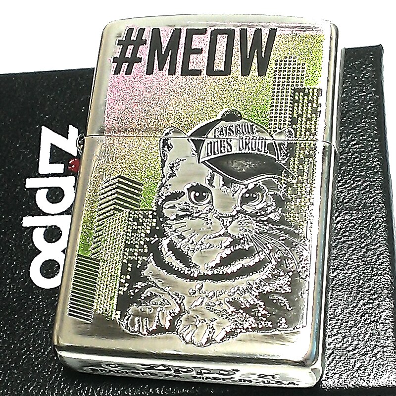 ジッポ ライター ねこ ニャーキャット ZIPPO 猫 かわいい キャップ ネコ MEOW 可愛い