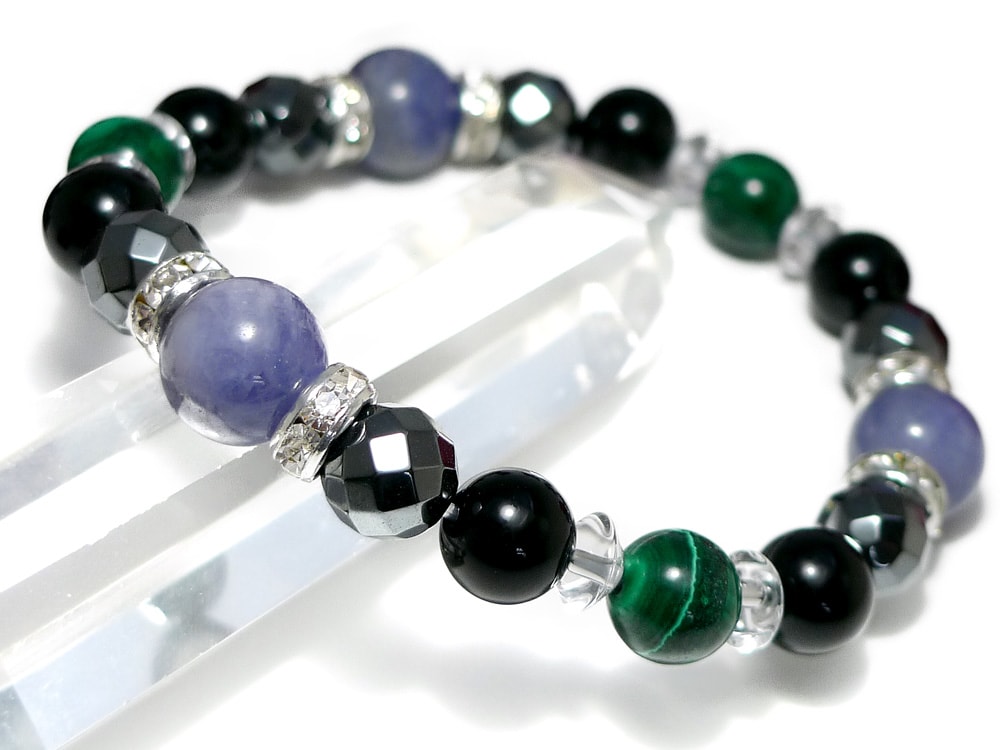 マラカイト タンザナイト ブレスレット パワーストーン ブレスレット メンズ レディース 天然石 数珠 アクセサリー メンズブレスレット レディースブレスレット パワーストーンブレスレット 天然石ブレ