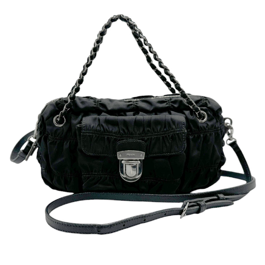 プラダ PRADA ハンドバッグ ショルダーバッグ ナイロン ブラック レディース n0524