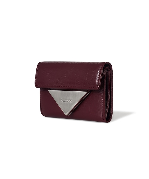 【FENNEC】 CRINKLE TRIANGLE DOCO WALLET - DEEP CHERRY 財布 正規品