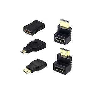 【即納】HDMI変換アダプタ コネクター 5種類セット mini HDMI ＆ micro HDMI 90 270度 L型 延長 コネクター 全部に対応