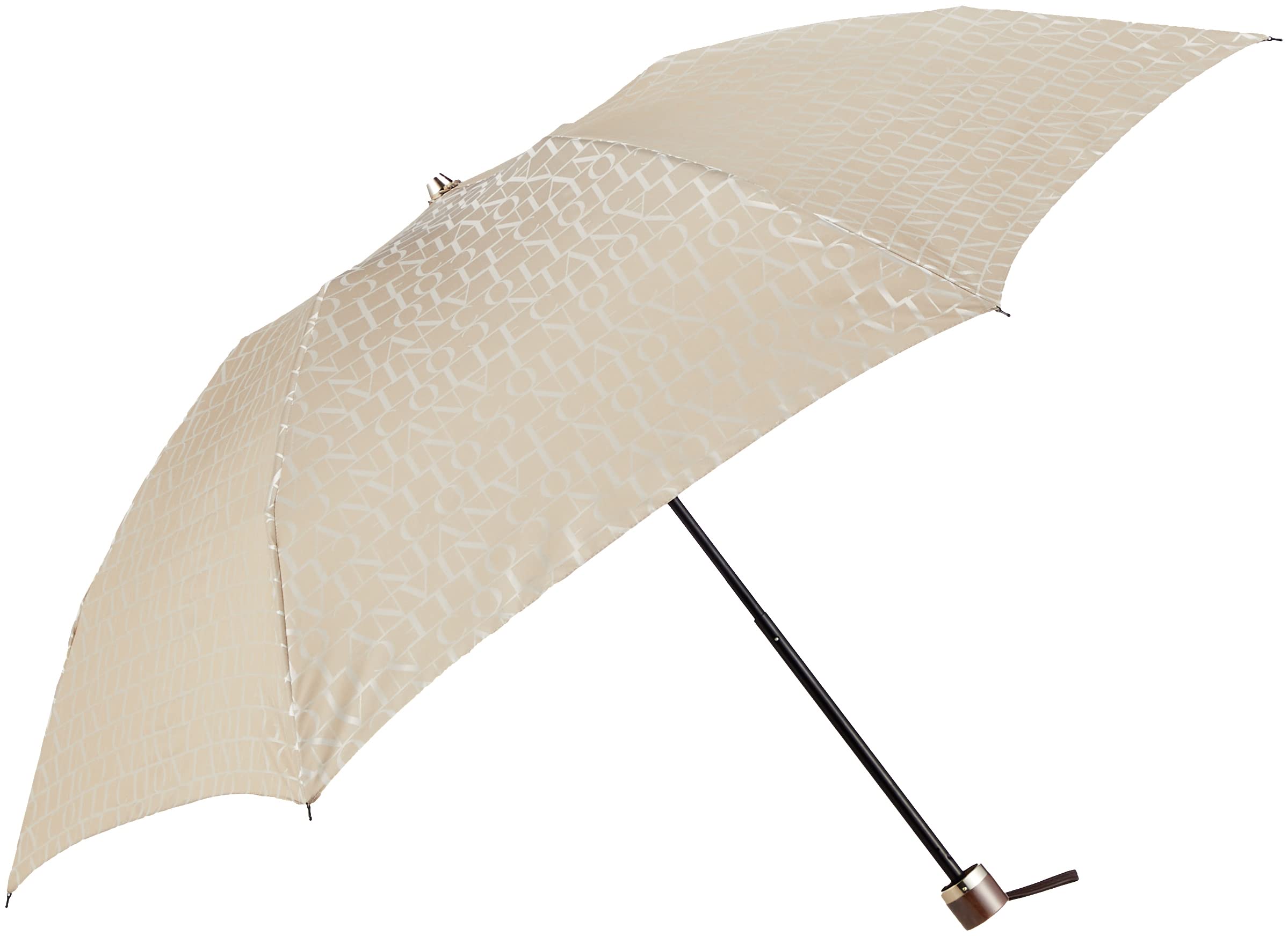 MOONBAT(ムーンバット)LANVIN COLLECTION (ランバンコレクション)ロゴジャガード 雨傘 おりたたみ傘 シンプル レディース ギフト ライトベージュ 親骨の長さ:約55