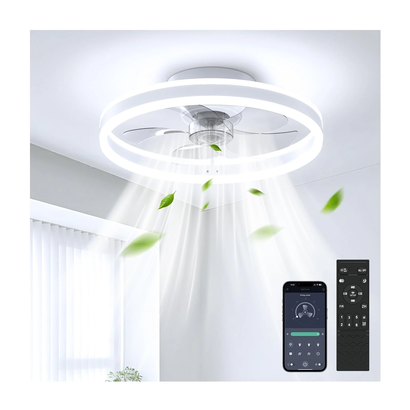 シーリングファンライト 8-10畳 50cm 正逆回転 冷暖房効率UP シーリングファン coizabera 省エネ LEDシーリングライト 調光調色・風量調整 扇風機 常夜灯 最大6400lm 揺ら