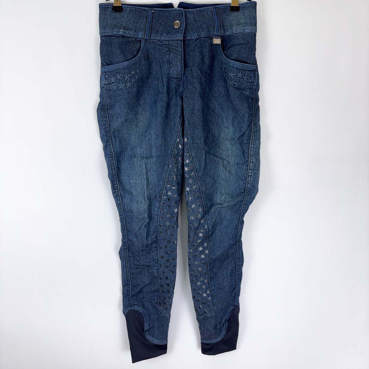 【中古】PRO TEAM BY HKM デニム キュロット シリコン フルグリップ I44 レディース 乗馬 馬術