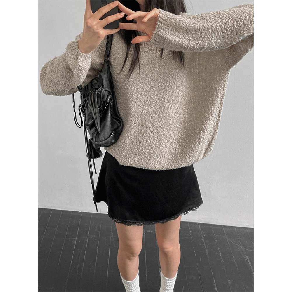 ブラックアップ [秋新品] リールブブックルルーズフィットラウンドニット 5,230円