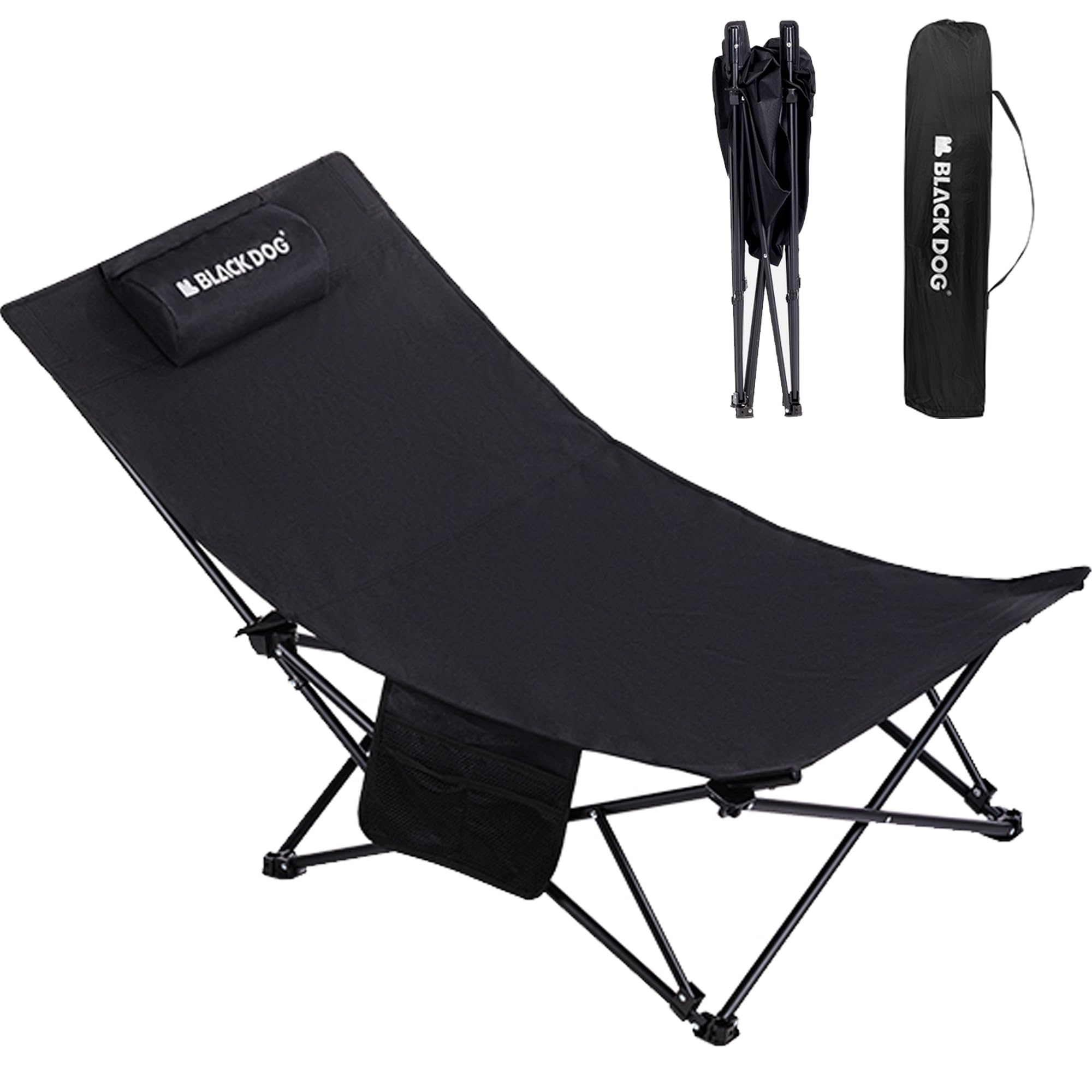 Naturehike Blackdog リクライニングチェア アウトドア 150KG耐荷重 2段階調整 瞬時展開 座面68cm 組立て不要 ブラケットアップグレード 軽量 キャンプ 椅子 枕付き 通気